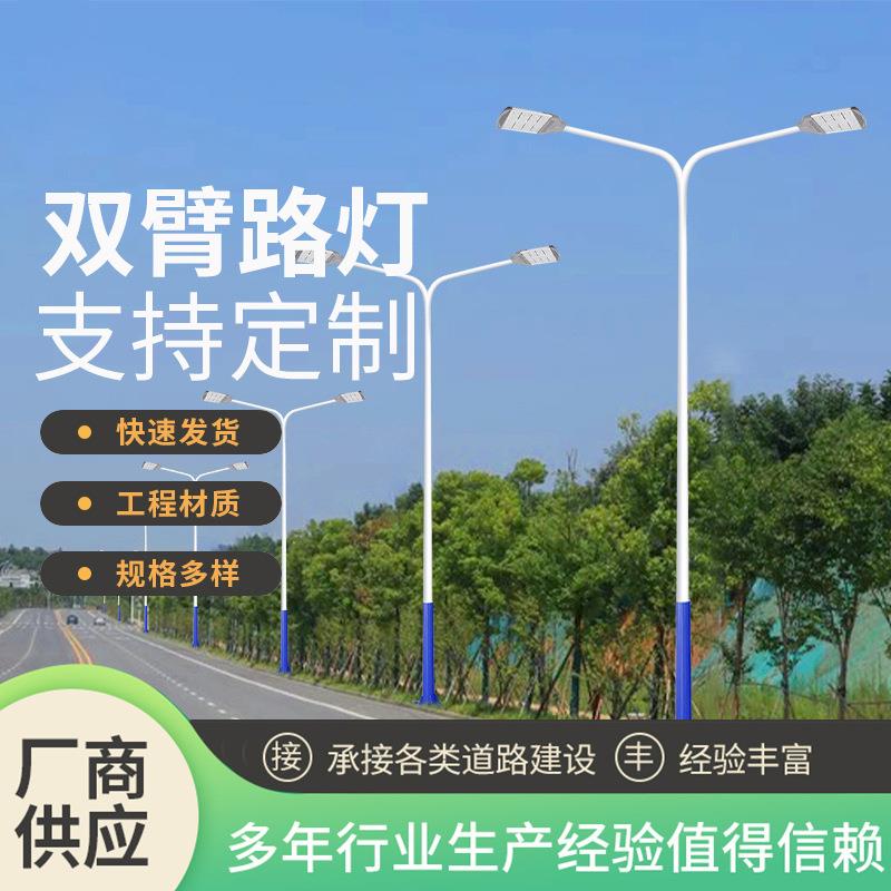 双臂led路灯一体化户外灯市政工程道路照明9米15米厂家供应灯