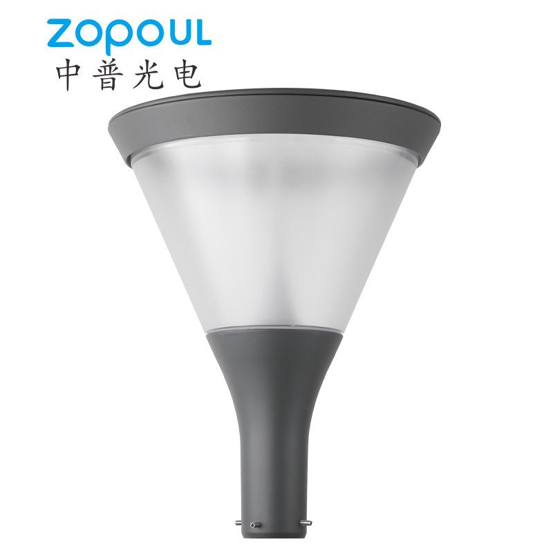 厂家60wled庭院灯头全压铸led公园灯圆形磨砂灯罩柔和光