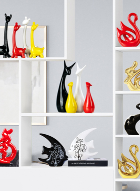 陶瓷家居客厅创i意摆件现代简约房间电视酒柜桌面新中式工艺装饰