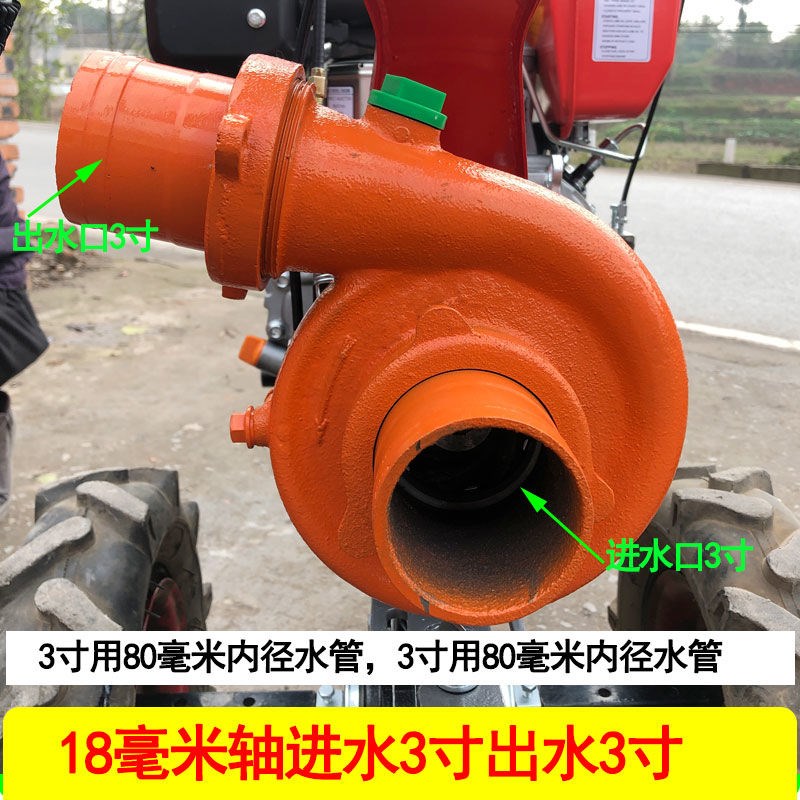 微耕机排灌铸铁离心l水泵1.5寸进1寸出2.5寸3寸家用水泵18毫米平