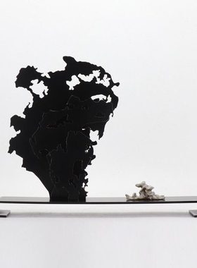 现代新中式创意铁艺太湖石工艺品摆件样板房间玄关电视柜客厅装饰