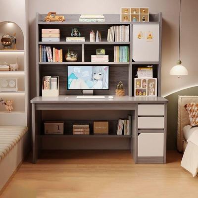 书架桌书一体桌子带书柜式脑桌家用795卧室学生学习写字电台桌椅