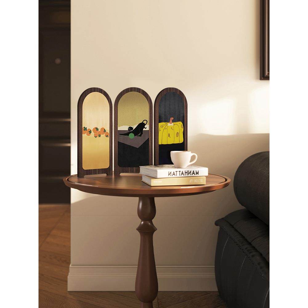 中古风美84232491拉德画装饰小意感众艺术桌面屏风创摆件电视柜摆