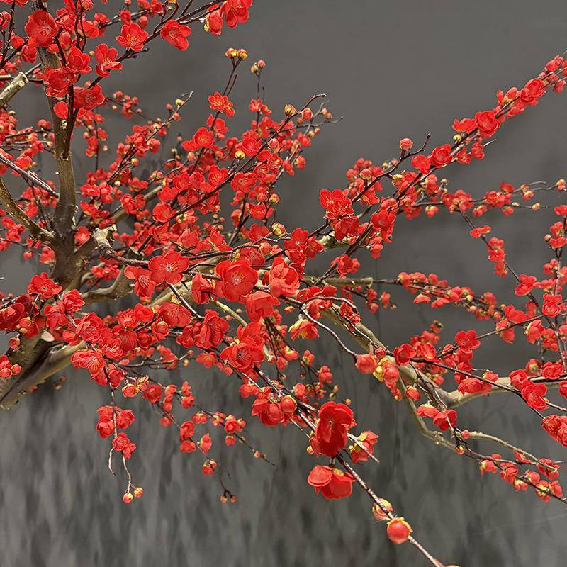 仿真花梅树落0012地摆件客厅绢花装饰摆设束新中式假花大型仿假真
