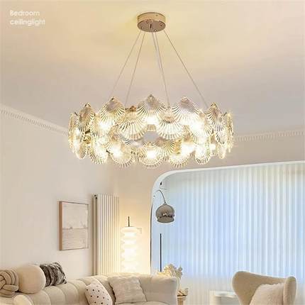 式轻奢客厅吊灯025法578年新款主约卧室餐厅网红现代简水晶贝壳2