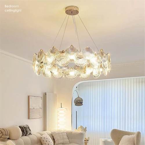 式轻奢客厅吊灯025法578年新款主约卧室餐厅网红现代简水晶贝壳2