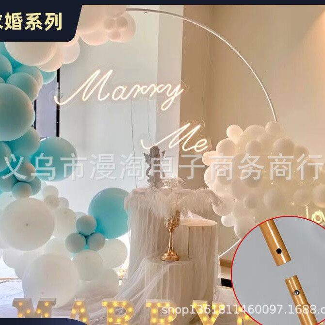 新款婚庆铁艺圆形拱门支架求婚背景布置装饰
