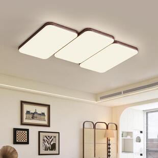 钢琴键厅吸顶灯新中式 桃胡木中古风护眼卧室灯客餐套全屋灯具2056