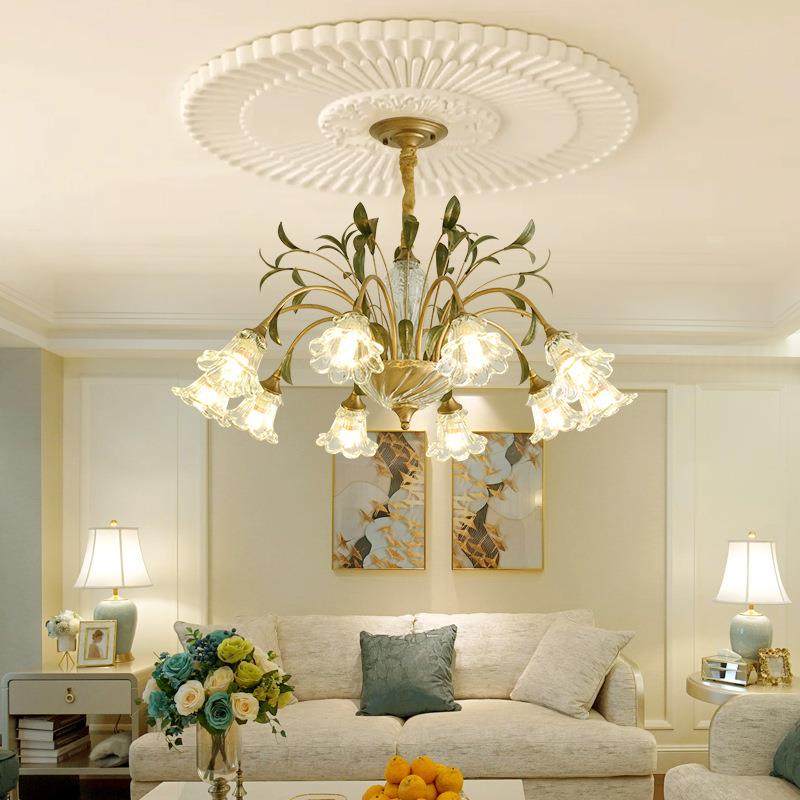 美式复古吊灯客田厅灯现代简约创意花朵卧室法462式灯园铁艺餐厅,家装灯饰光源,智能吊灯,淘宝优惠券,粉丝福利购,淘宝优惠卷