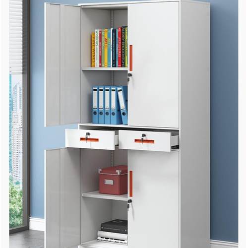 铁皮柜文件柜办公室咨询客服带资锁储物矮凭柜证收纳书柜档案柜料