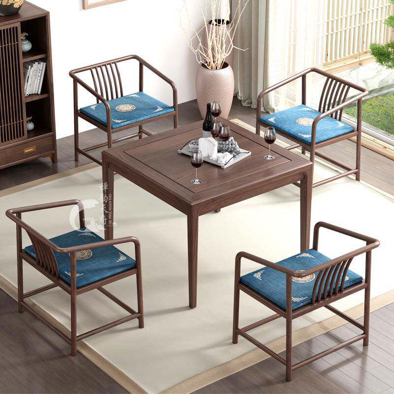 中式实木方八仙桌正方桌形小茶桌带抽新屉小户型四餐FZ_200桌椅组