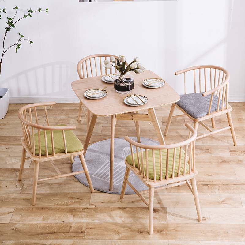5V阳台茶桌椅组合套装简约餐桌家用小户型洽谈实木小圆桌椅接待休