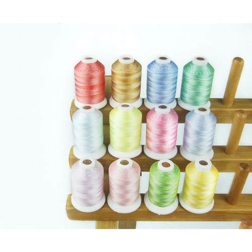 DR1000MSithrea脑d10m00彩米涤丝段染色12只装电机器涤纶绣花线
