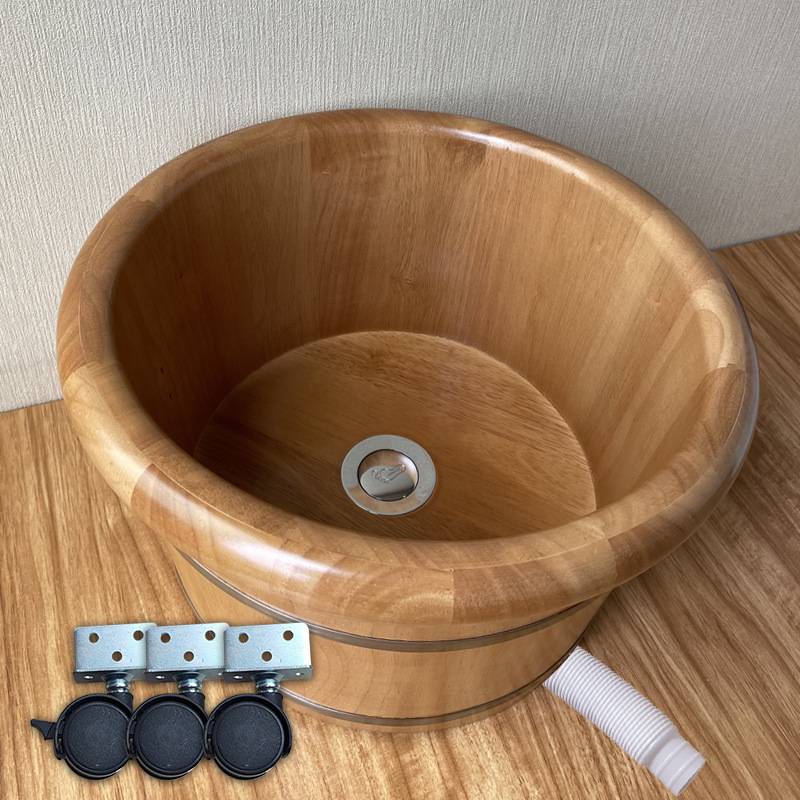 带下水泡脚桶木桶洗脚盆实木家用加厚足浴桶过小腿高深桶一件起批
