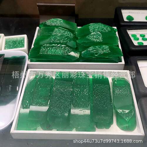 赞比亚料 宝塔形培育祖母绿宝裸石 各种规格实验室 水热法