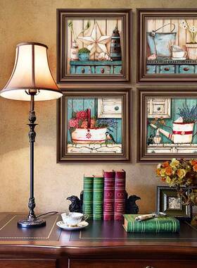 美式田楼梯园间墙面饰FM723651画入户玄关画挂正对门2装0画25新款