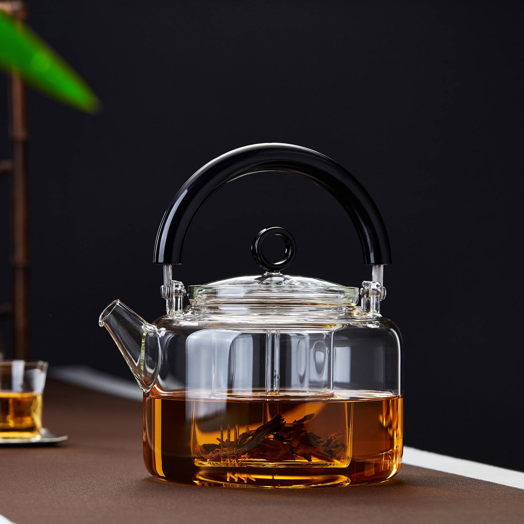新羽手工玻璃煮茶壶加厚耐高温两用蒸煮茶器大容量烧水壶蒸茶壶