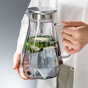 冷水壶钻石轻奢高级玻璃水杯家用用水套装客厅杯子杯架耐高温茶壶