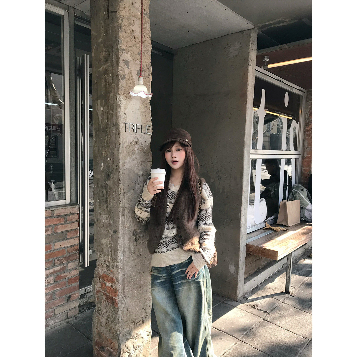 咖色毛毛马甲2026年新款春季休闲宽松毛毛马甲女款保暖马夹背心