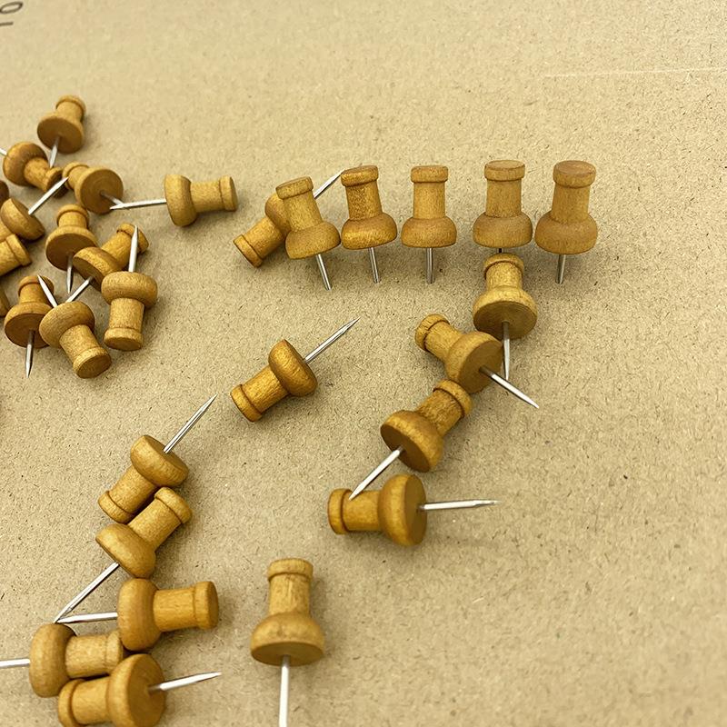 图钉原木质工字钉创意形状圆钉软木钉幼儿园DIY照片墙美工钉