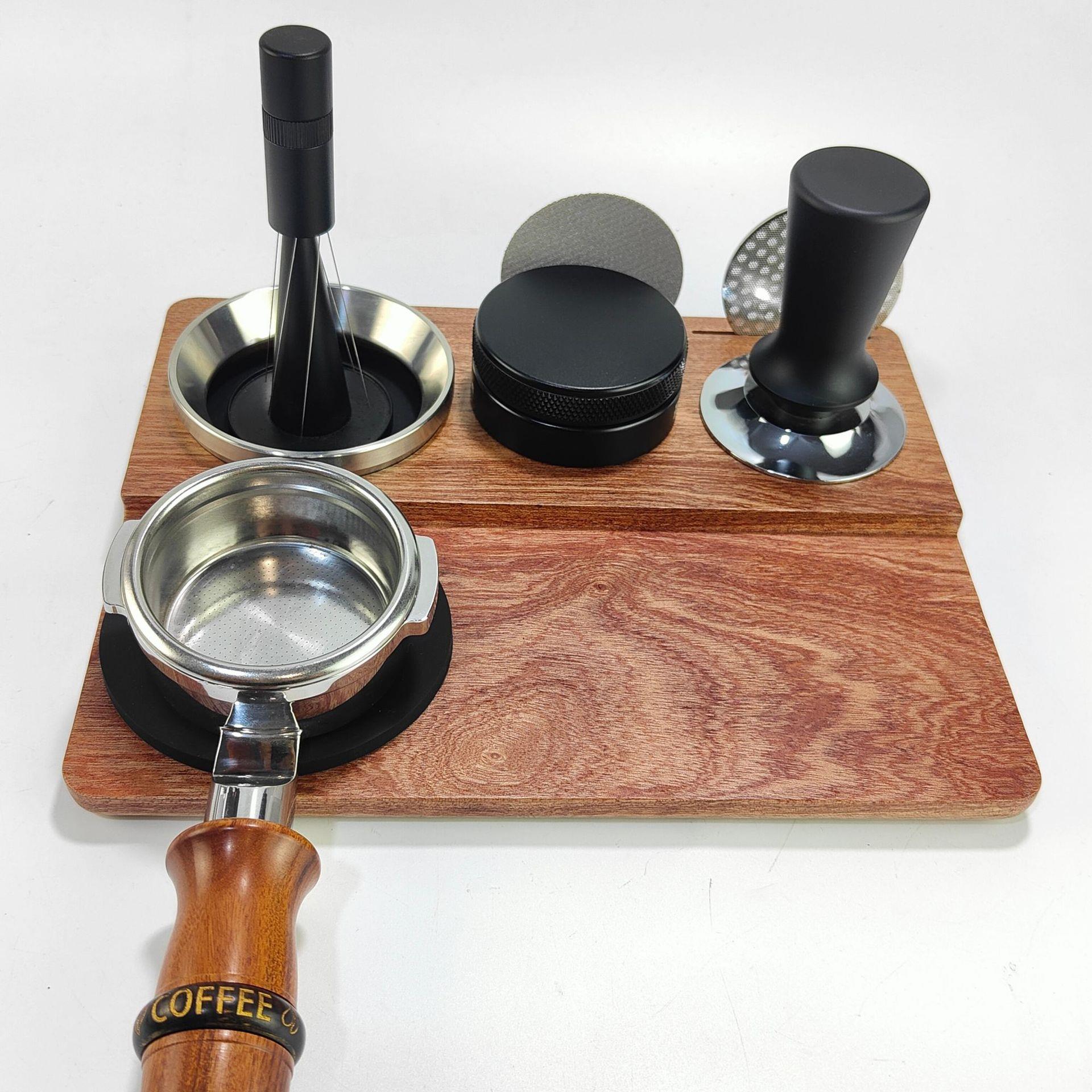 咖啡机手柄配套器具收纳木质填压座布粉器座垫支架515458通用