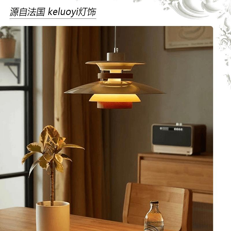 ph5餐厅吊灯日式侘寂风吧台餐桌灯设计师飞碟灯中古高级感小吊灯