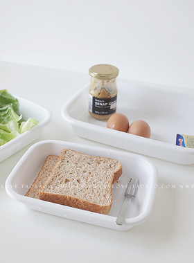 日本原装进口纯白色托盘 厨房料理盘 水果蔬菜食材收纳盘8089