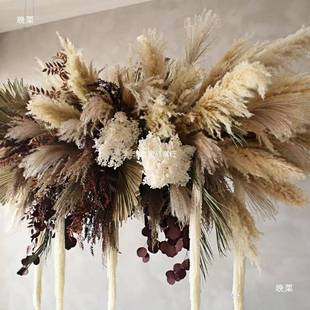 干花蘆葦掛墻壁掛式 店門頭裝 飾花櫥窗套裝 懸掛直播 森系服裝