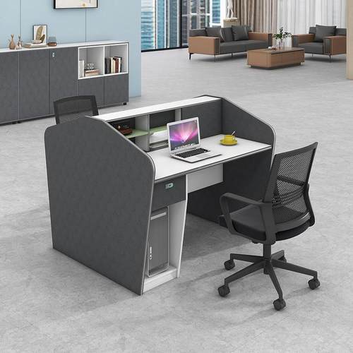 一体职员办公桌椅组合公家 简约脑现代办电桌2人具JY-F018位办公