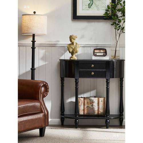 玄式关桌半圆玄关式柜欧式美简长条桌玄关台门厅柜0280靠法墙桌复