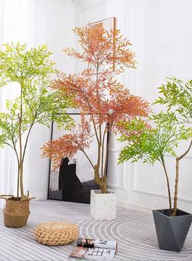 仿真绿植南内天竹家居室天落装饰假NTZ盆栽南竺仿真植物橱窗摆地