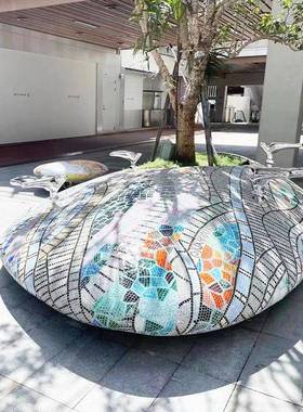 玻璃钢厂树池座商场马088赛克休闲椅景观凳椅公园坐户外种植花坛