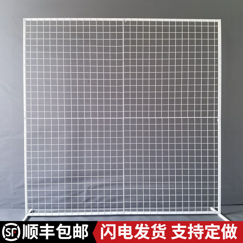 新款婚庆方形网格背景花架铁艺几何背景屏风婚礼创意摆件装饰道具
