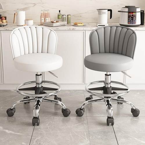 厨房凳椅子贝壳椅直播高脚万向用轮升椅吧台椅家餐降桌椅568吧凳