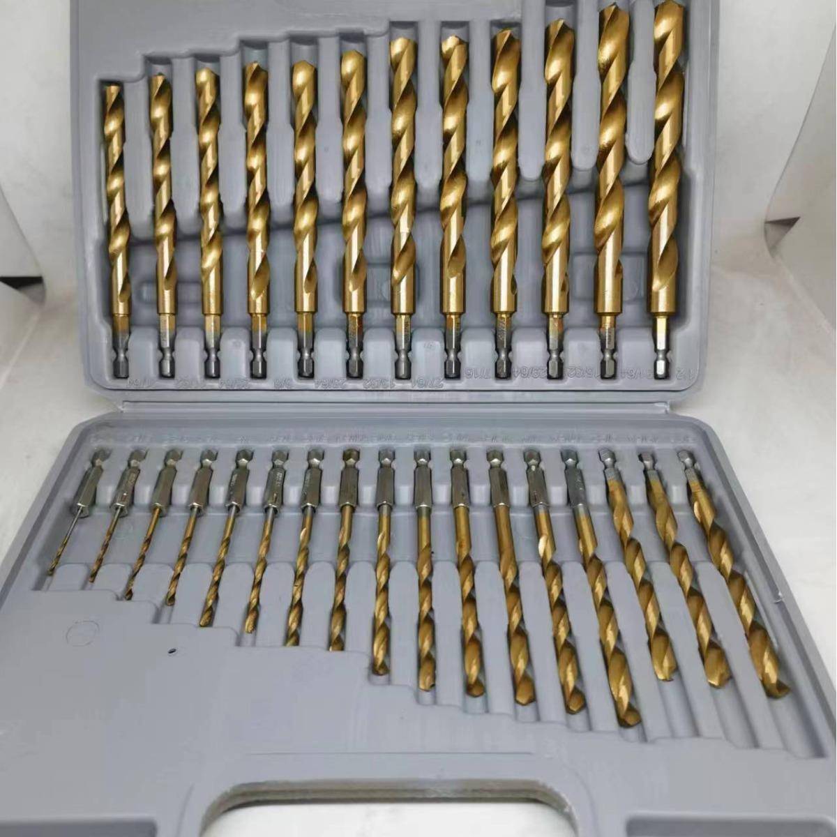 跨境热销30pc钻铁头NDM麻花高速钢英套制镀钻钛打装组套