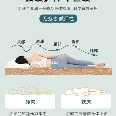 天然椰棕床垫硬垫子家用卧室偏硬棕榈护腰护脊10厘米床垫租房专用