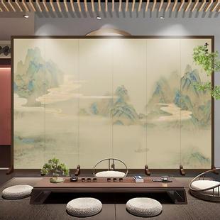 x中式 屏风断客厅卧室遮挡折74叠P移动隔酒G店中国风入户门百财旺