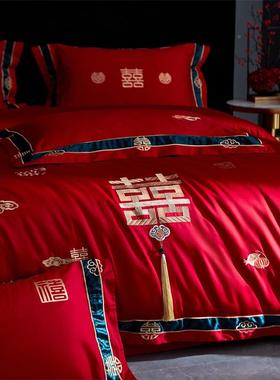 202新款5秋冬新中式全棉长绒棉陪TMM1010100支品婚庆床上用嫁结婚