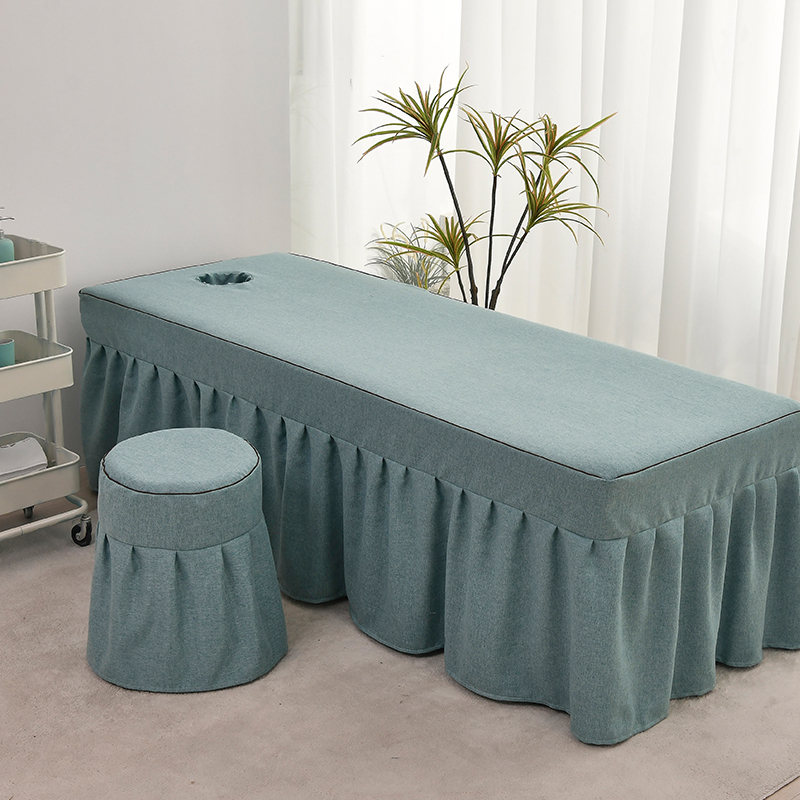 美容床罩单件高档轻奢纯色大w床单带洞推拿按摩床套被罩美容院专