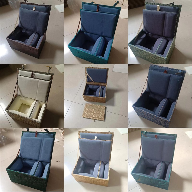 紫砂壶陶瓷罐玉器包装空盒子茶叶A罐壶身分离壶盖分开礼品包装锦