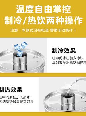 酒助店不机锈钢果汁鼎西餐RPQ单头双头三商用果汁桶饮料自冷头饮