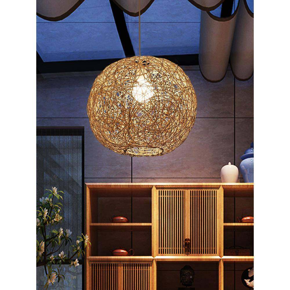 寂见描述创意藤藤编风吊房灯灯具日式禅意吊灯书客厅卧室吧台侘复,家装灯饰光源,智能吊灯,淘宝优惠券,粉丝福利购,淘宝优惠卷