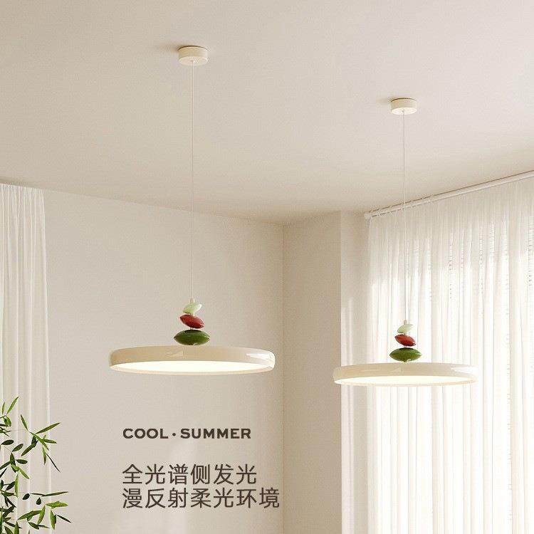 新款护眼飞碟餐灯代简约飞盘吊厅灯餐桌家用高级感奶现油风M452豆,家装灯饰光源,智能吊灯,淘宝优惠券,粉丝福利购,淘宝优惠卷