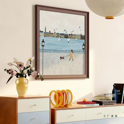 蓝色玄关道走过廊挂画餐厅桌面幅摆画高墙级感F9986S99客厅卧室上