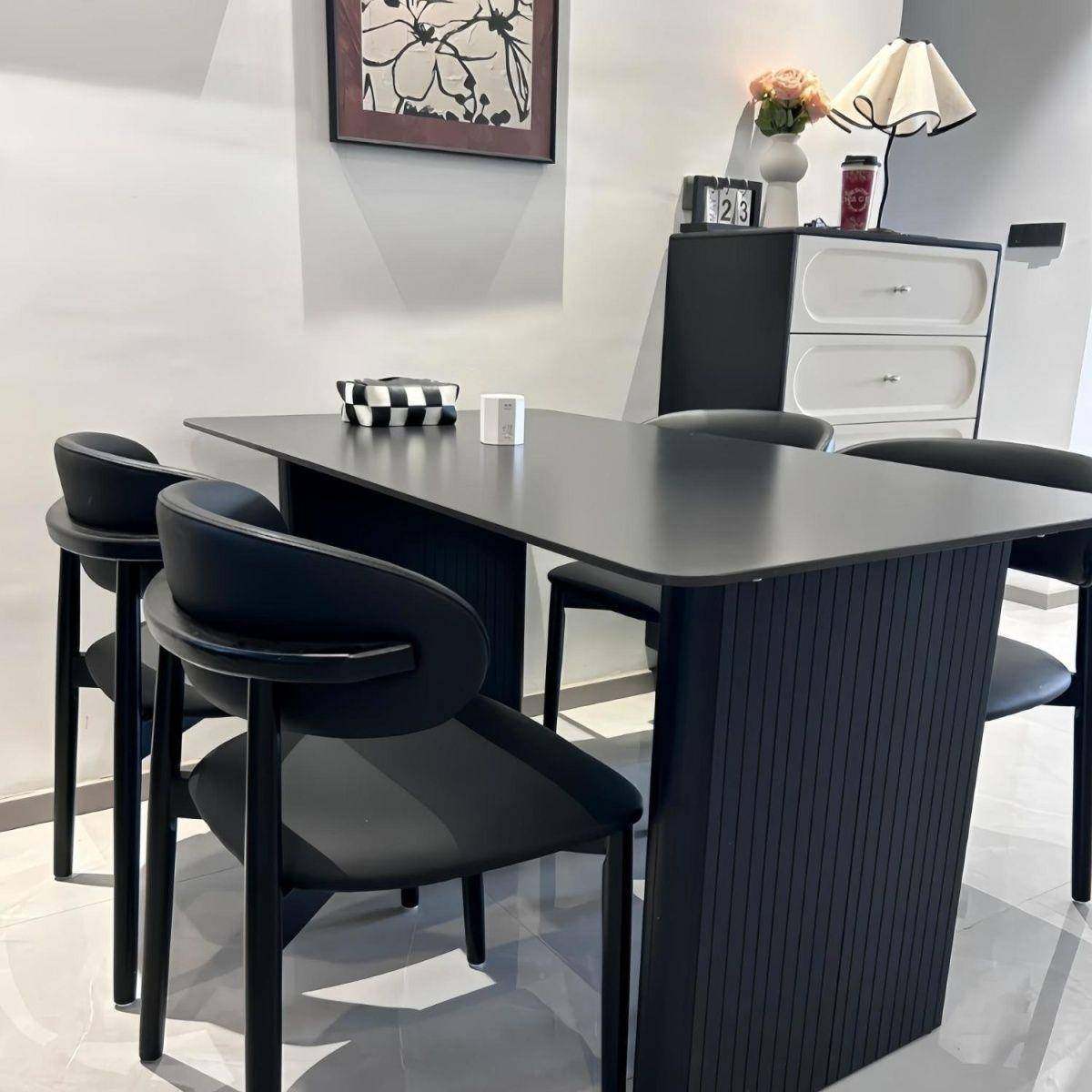 现代极简岩板家餐桌黑色用椅组合餐高级小户型意864式长形方饭桌,商业/办公家具,餐桌椅系列,淘宝优惠券,粉丝福利购,淘宝优惠卷