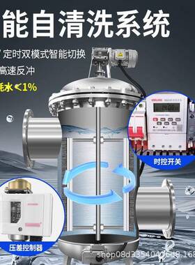 不停机自清洗滤lmk钢器碳钢自不锈过全自动刷式过滤器拦截杂质动