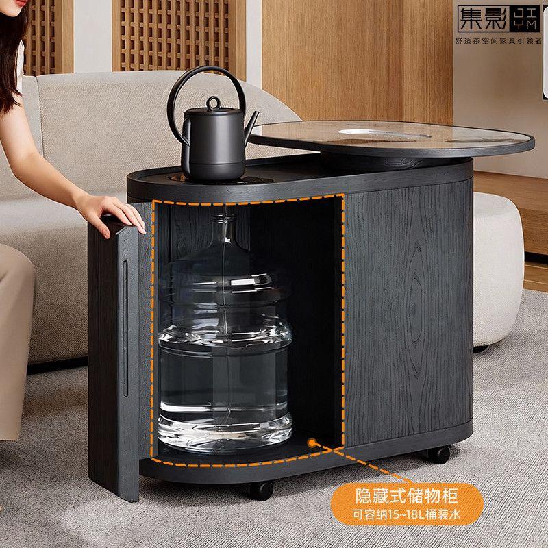 JIYM/集影现代高端白蜡实木移动茶桌新款小户型阳台家用沙发边几