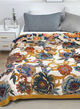 毛巾被棉纯棉纱被布人成高级全五层纱布单人夏XMQ-huak凉子双人床