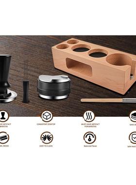 咖底啡HPJ压器座咖啡机手柄配套器粉收纳木质填压座布粉具器套装