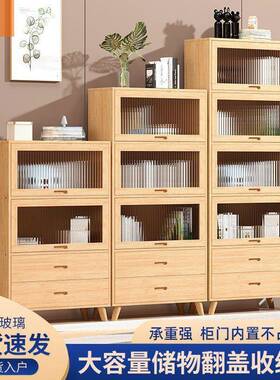 儿童ERY璃实层木书柜落地储多组合家用书架防尘玻门学生书柜物柜